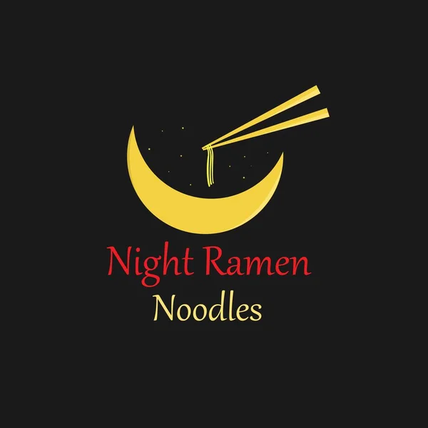 Nacht Ramen Noedels Template Logo Ontwerp — Stockvector