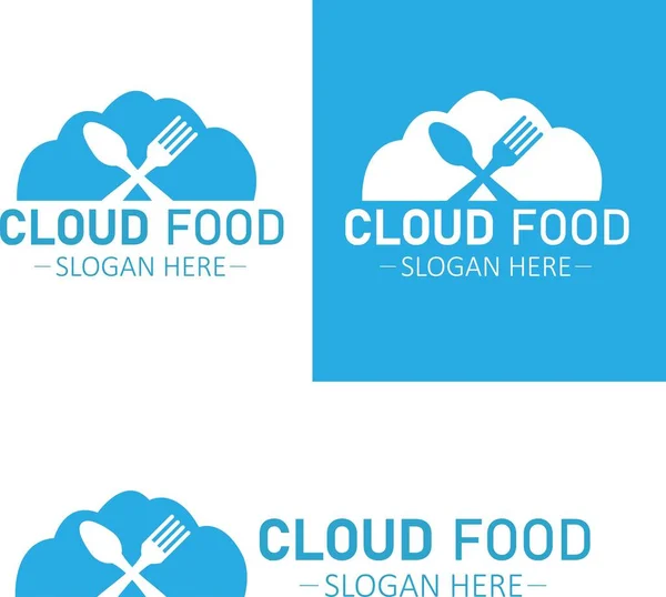 Illustratie Vector Ontwerp Van Cloud Food Logo — Stockvector