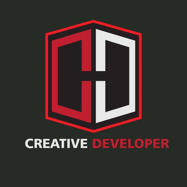 Creative Developer Logo Template Design Für Unternehmen Oder Unternehmen Ist — Stockvektor