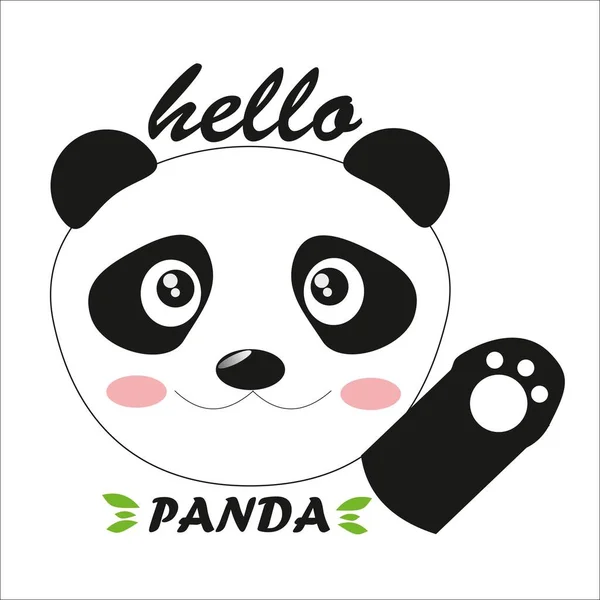 Cute Panda Flat Ilustrator Design — Stock Vector