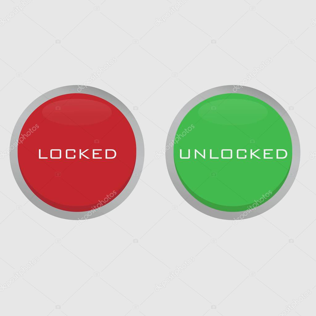 Illustration vector design of lock and unlock button