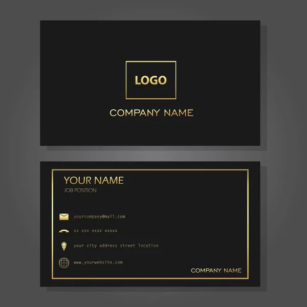 Illustration Vector Design Gold Business Card — Stock Vector