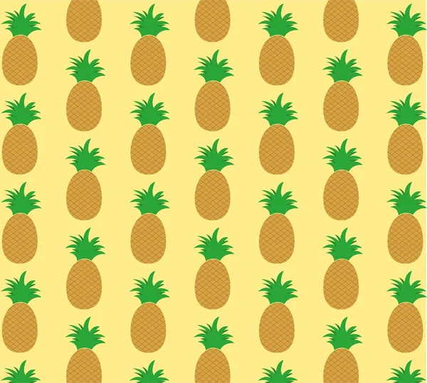 菠萝无缝图案的描述性矢量设计 — 图库矢量图片