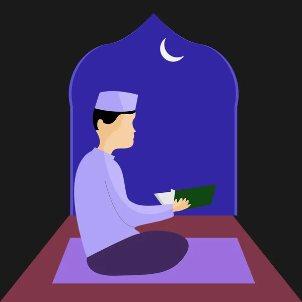 Illustration vector design of muslim praying