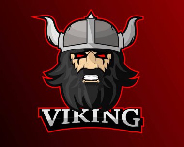 Viking eSport logo şablonunun illüstrasyon vektör tasarımı