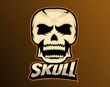 Skull eSport logo şablonunun illüstrasyon vektör tasarımı