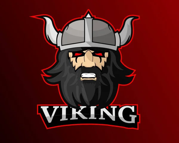 Design Vetor Ilustração Modelo Logotipo Esport Viking —  Vetores de Stock