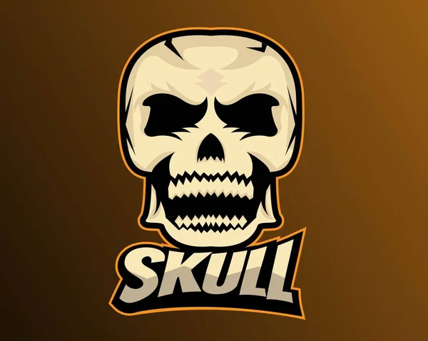 Illustrazione Progettazione Vettoriale Del Modello Logo Skull Esport — Vettoriale Stock