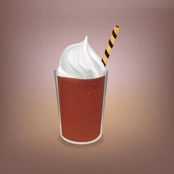 Café Frío Con Helado — Vector de stock