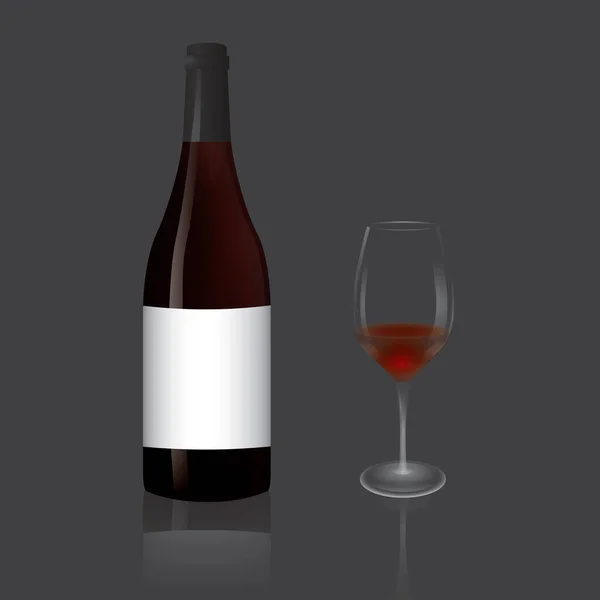 Ποτήρι Κρασί Μπουκάλι — Διανυσματικό Αρχείο