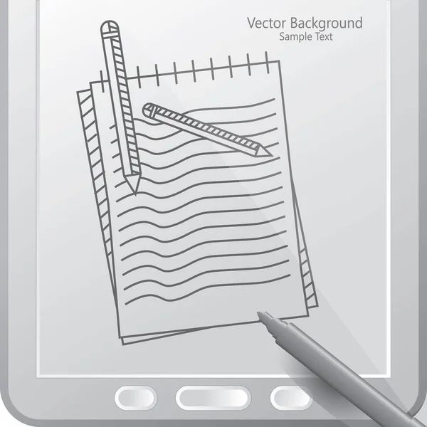 Firkálás Pad Egy Tabletta Stylus — Stock Vector