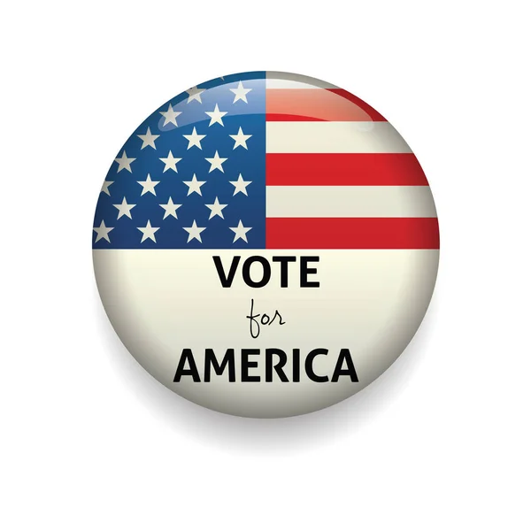 Vote Pour Drapeau Insigne Amérique Avec Texte — Image vectorielle
