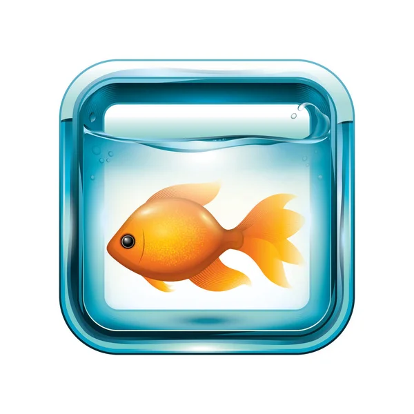 Złota Rybka Akwarium Ilustracja — Wektor stockowy