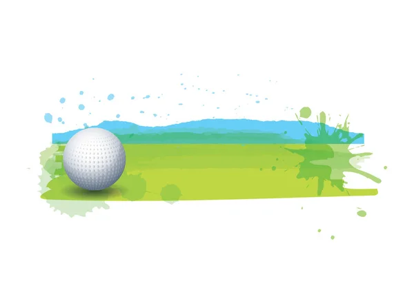 Golfbal Golfbaan — Stockvector
