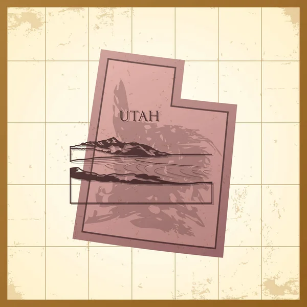 Een Kaart Van Utah Staat — Stockvector