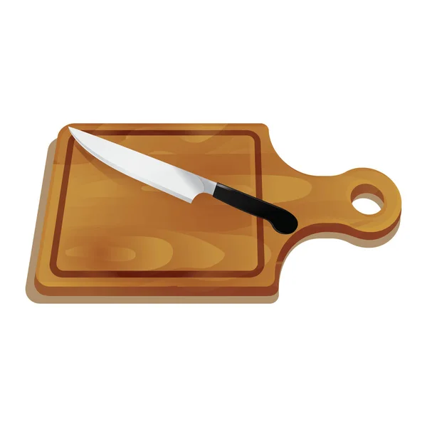 Cuchillo Sobre Tabla Cortar — Vector de stock