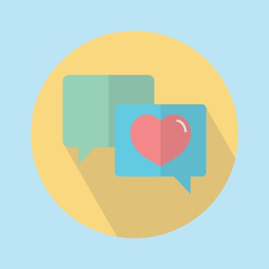 İçinde kalp olan konuşma balonu