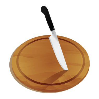 Kesme tahtasındaki bıçak.