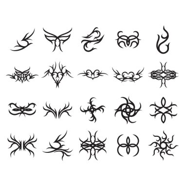 soyut dövme dizaynı seti