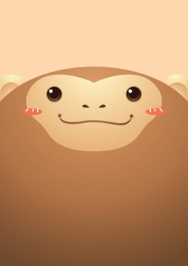 Sevimli maymun vektör illüstrasyonu