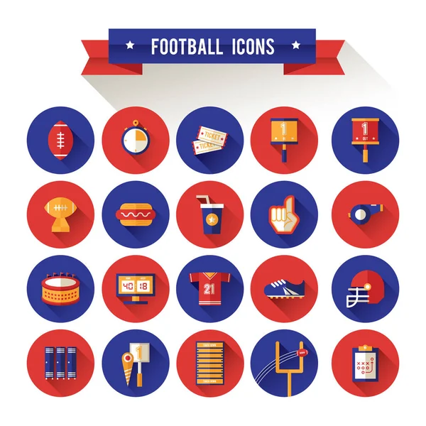 Conjunto Iconos Fútbol — Vector de stock