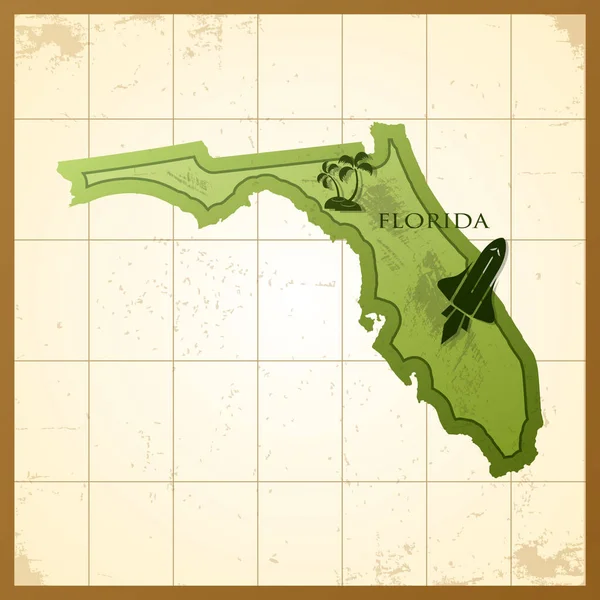 Florida Eyaletinin Haritası — Stok Vektör