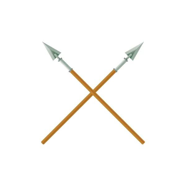 两个交叉的长矛插图 — 图库矢量图片