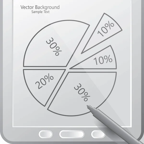 Graphique Circulaire Dans Une Tablette Avec Stylet — Image vectorielle