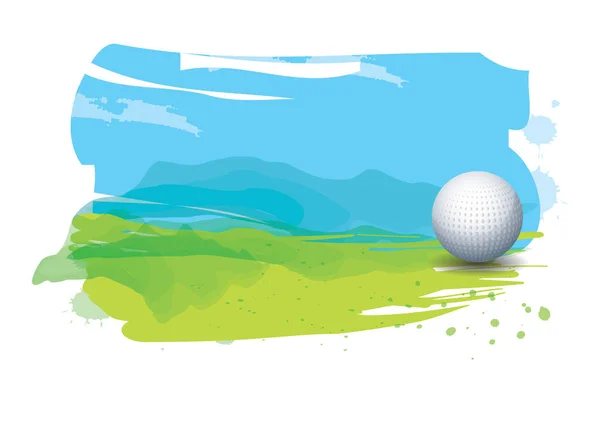 Balle Golf Dans Terrain Golf — Image vectorielle