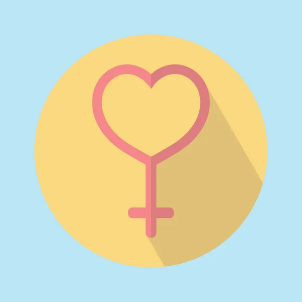 Símbolo Femenino Forma Corazón — Vector de stock