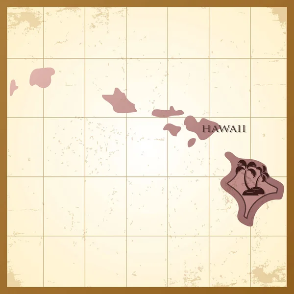 Mapa Estado Hawaii —  Vetores de Stock