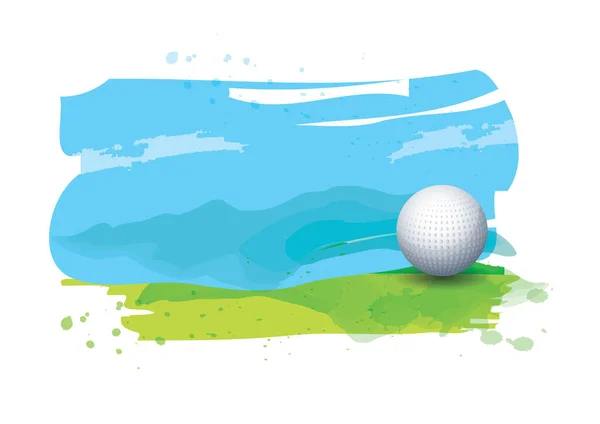 Balle Golf Dans Terrain Golf — Image vectorielle