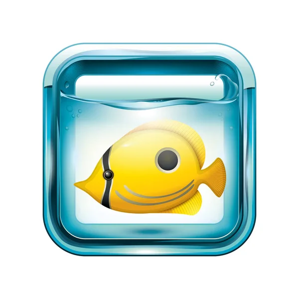 Ein Gelber Schlangenfisch Aquarium — Stockvektor