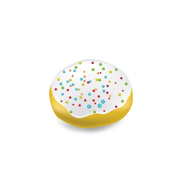 Donut Met Kleurrijke Hagelslag — Stockvector