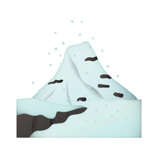 Montaña Cubierta Nieve — Vector de stock