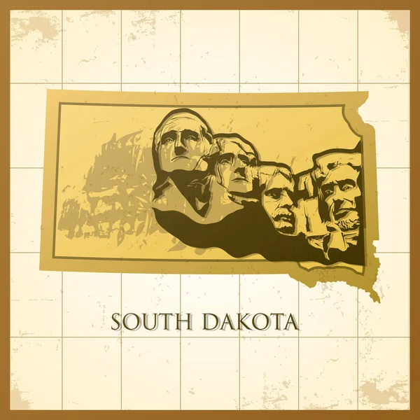 Mapa Dakota Del Sur Del Estado — Vector de stock