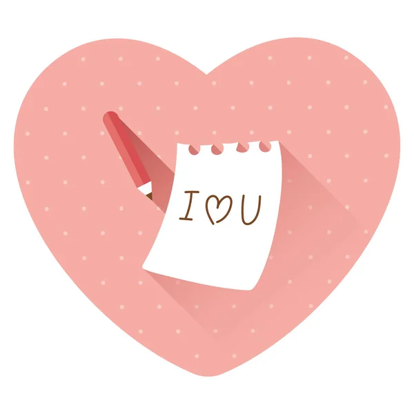 Love You Note — Stock Vector