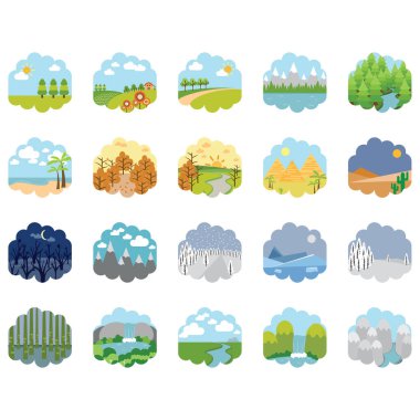 çeşitli peyzajların koleksiyonu