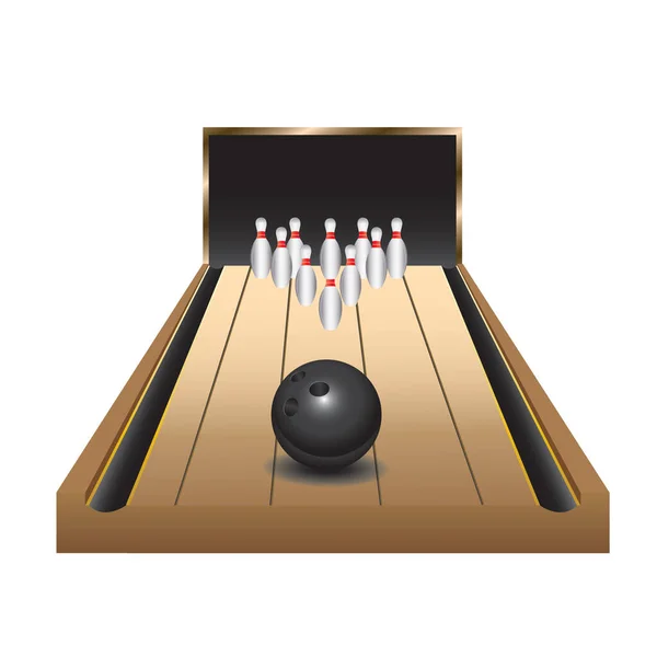 Illustration Une Piste Bowling — Image vectorielle