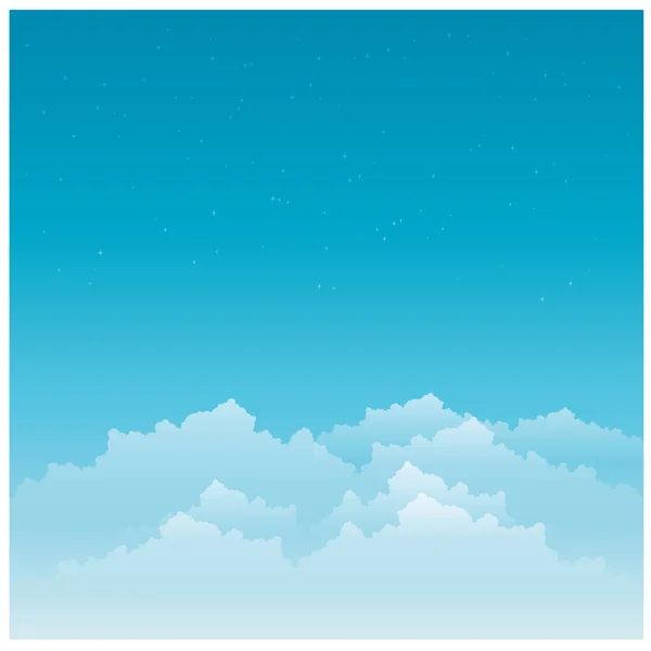 Cielo Azul Con Nubes Ilustración — Archivo Imágenes Vectoriales