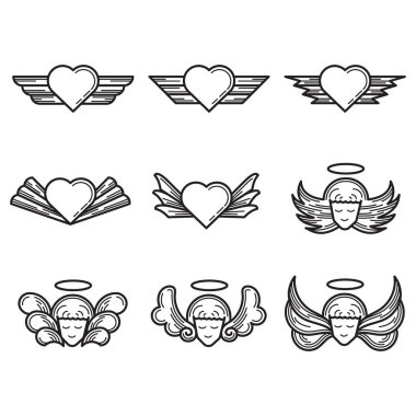 bir dizi melek simgesi