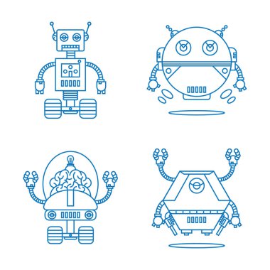 Bir robot çizimi koleksiyonu.