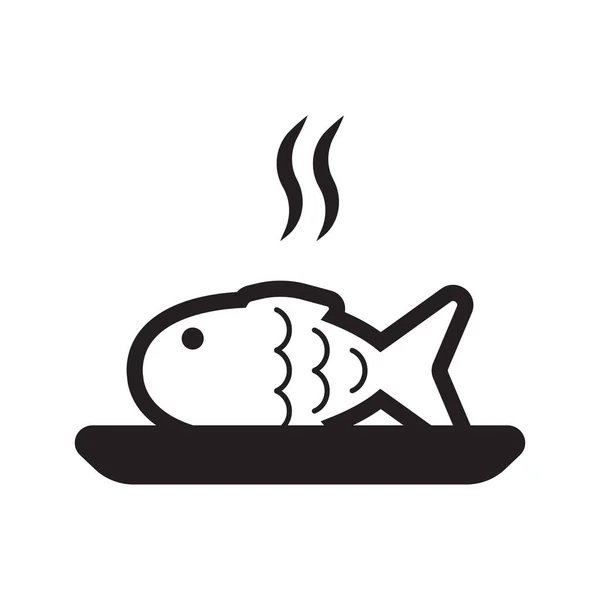 Pesce Cotto Piatto — Vettoriale Stock