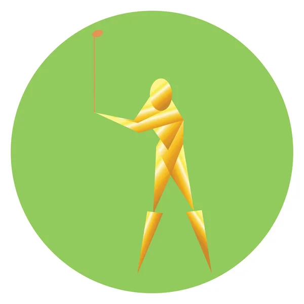 Golfer Zwaaien Golfclub — Stockvector