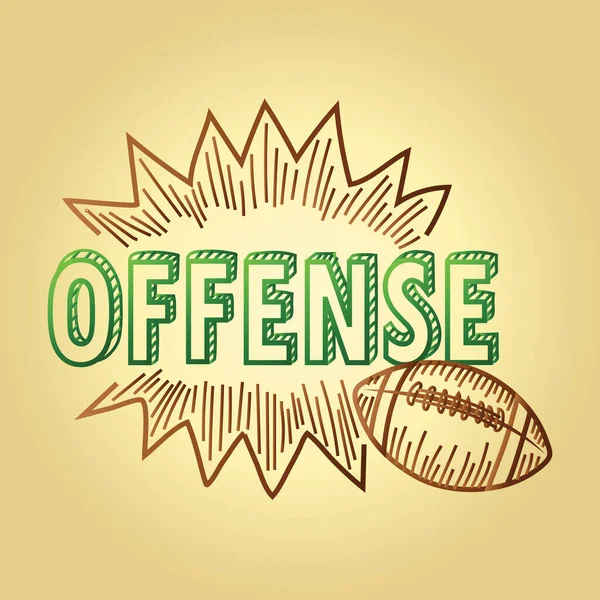 Stratégie Football Texte Offense — Image vectorielle