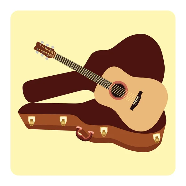 Гитара Футляром Гитары — стоковый вектор