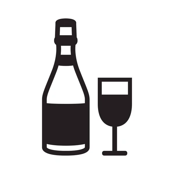 Copo Vinho Garrafa —  Vetores de Stock