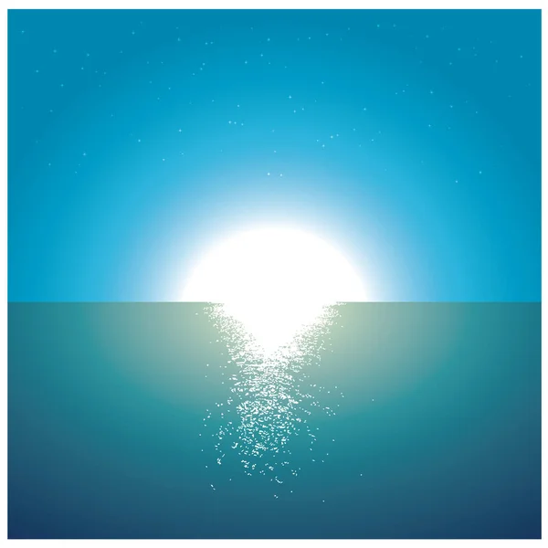 Solnedgång Ovanför Havet Illustration — Stock vektor