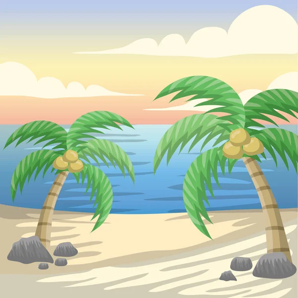 Coconut Tree Beach — Stock Vector