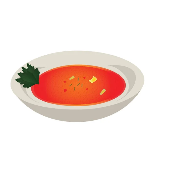 トマトスープの丼 — ストックベクタ